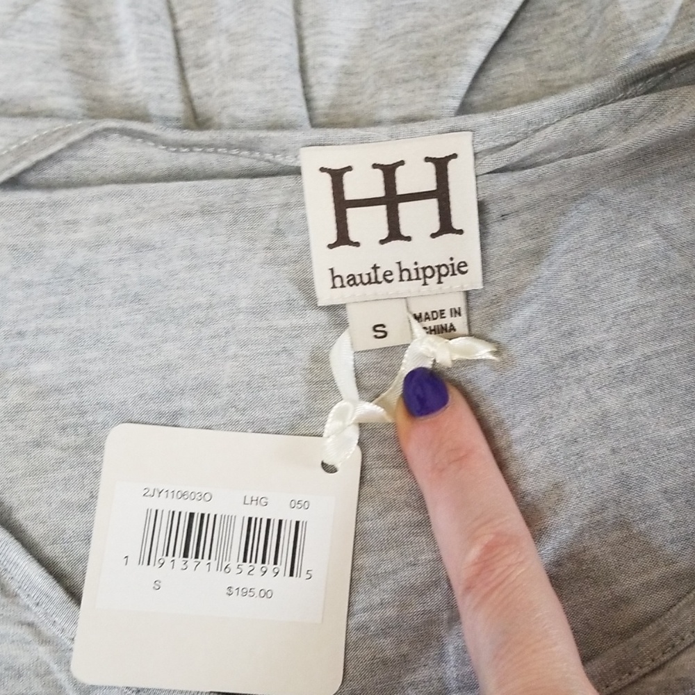 NWT Haute Hippie Asymmetrical Long Sleeve Top - Picture 5 of 6